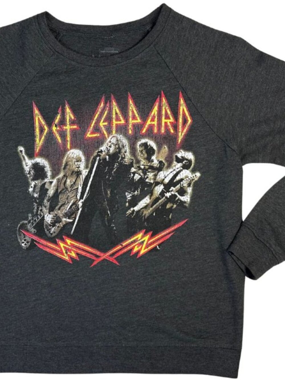 Def Leppard Rocker Tee Womens S Graphic T Shirt Long Sleeve Raglan Rock Band